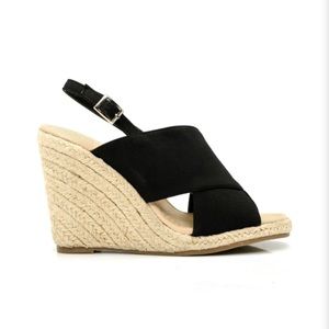 Espadrille Black Wedges